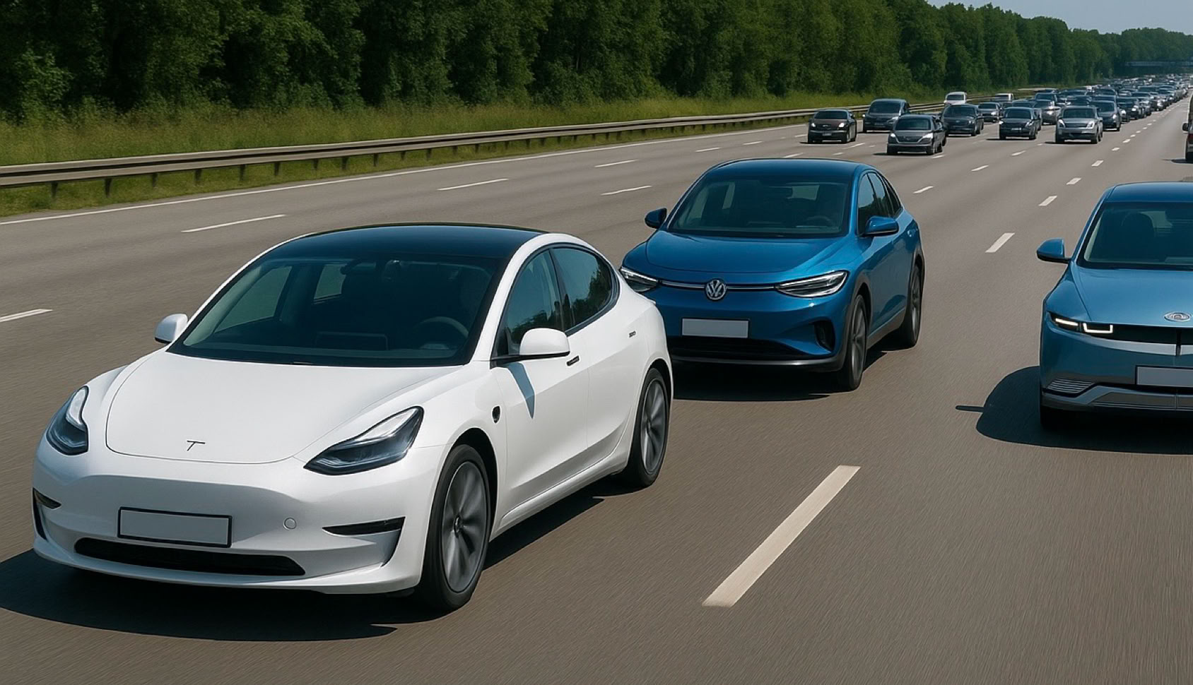 DER E AUTO ZUG BLOCKIERT DEUTSCHE AUTOBAHNEN