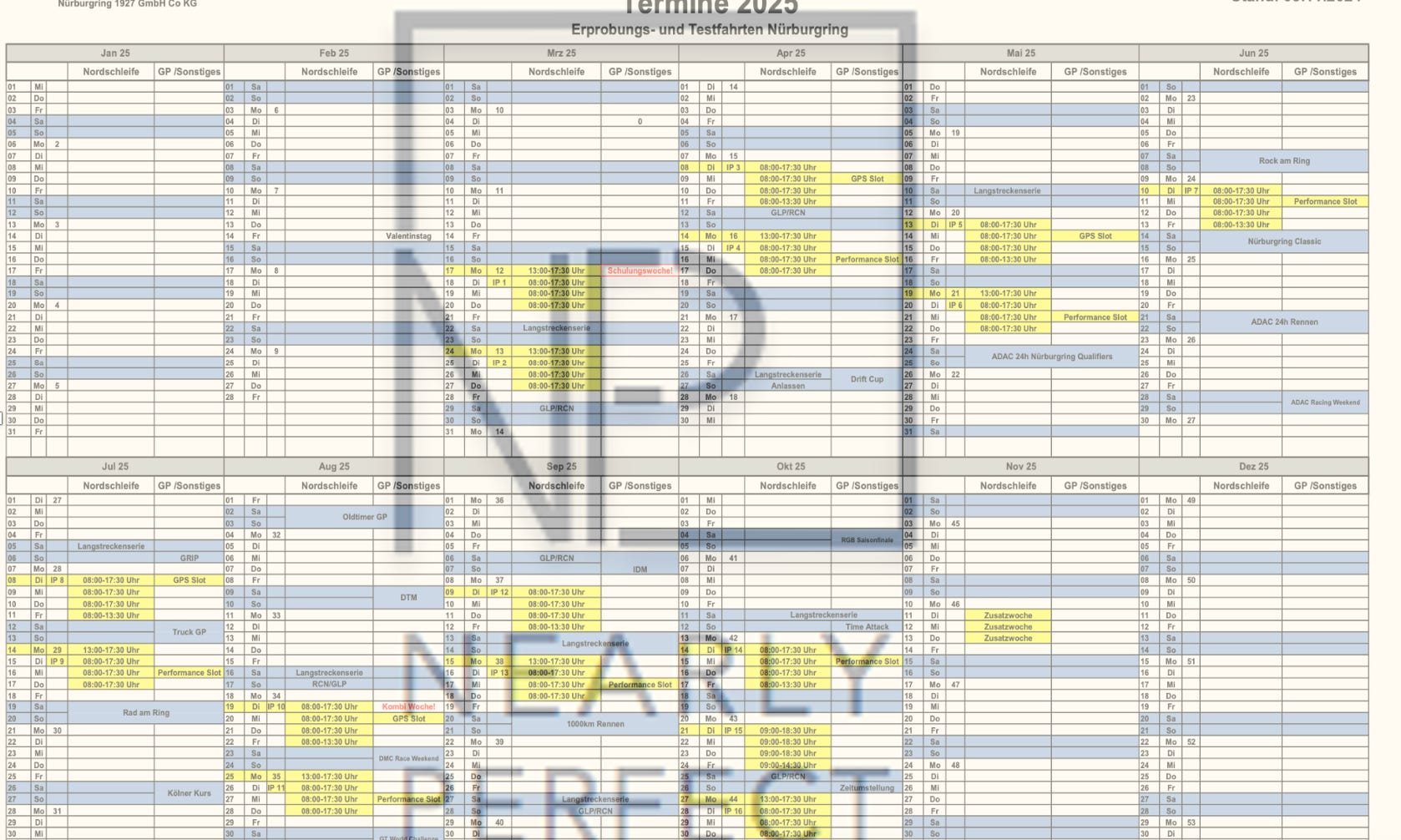 NP-NEWS-DER INDUSTRIEPOOL KALENDER 2025 DER NORDSCHLEIFE ZUM DOWNLOAD BEI NEARLYPERFECT